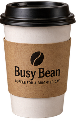 Busy Bean takeaway coffee cup